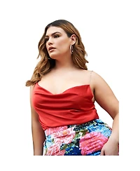 Rebdolls Women's Plus Size Cowl Neck Top