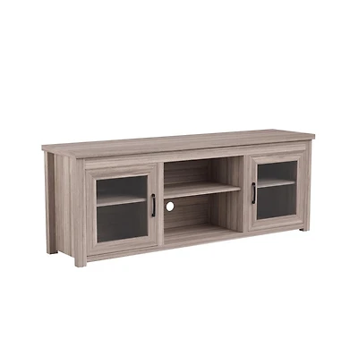 Merrick Lane Galena Traditional Full Glass Door 65" Tv Stand For Up To 80" Tvs