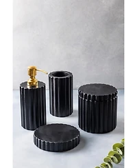 Gauri Kohli Roksana Black Marble Bath Accessories, Set of 4