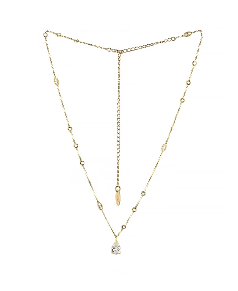 Ettika Delicate Cubic Zirconia Pendant 18K Gold Plated Necklace
