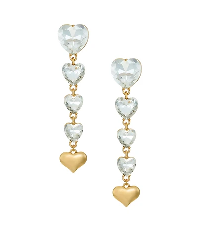 Ettika 18K Gold Plated Glass Love Drop Earrings