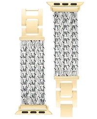 Anne Klein Women's Multi Chain Alloy Metal Link Band designed for Apple Watch 42mm (Series 1-3 only) & 44/45/46/49mm (Ultra & Ultra 2)