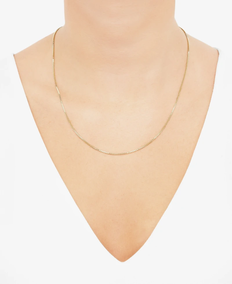Box Link 20" Chain Necklace in 14k Gold