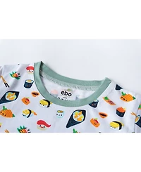 Earth Baby Outfitters Boys or Girls Printed Short Sleeved Pajamas, 2 Piece Set