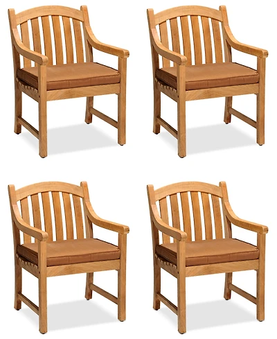 Set of 4 Bristol Teak Outdoor Dining Chairs, Created for Macy's