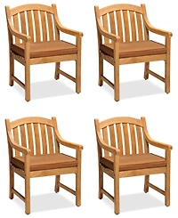 Set of 4 Bristol Teak Outdoor Dining Chairs, Created for Macy's