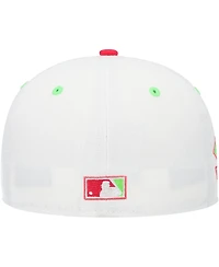 Men's New Era White, Coral Atlanta Braves 150th Anniversary Strawberry Lolli 59FIFTY Fitted Hat
