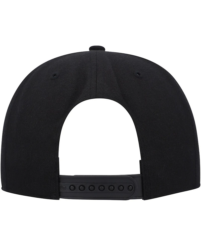 Men's '47 Brand Black Pittsburgh Penguins Sure Shot Captain Snapback Hat