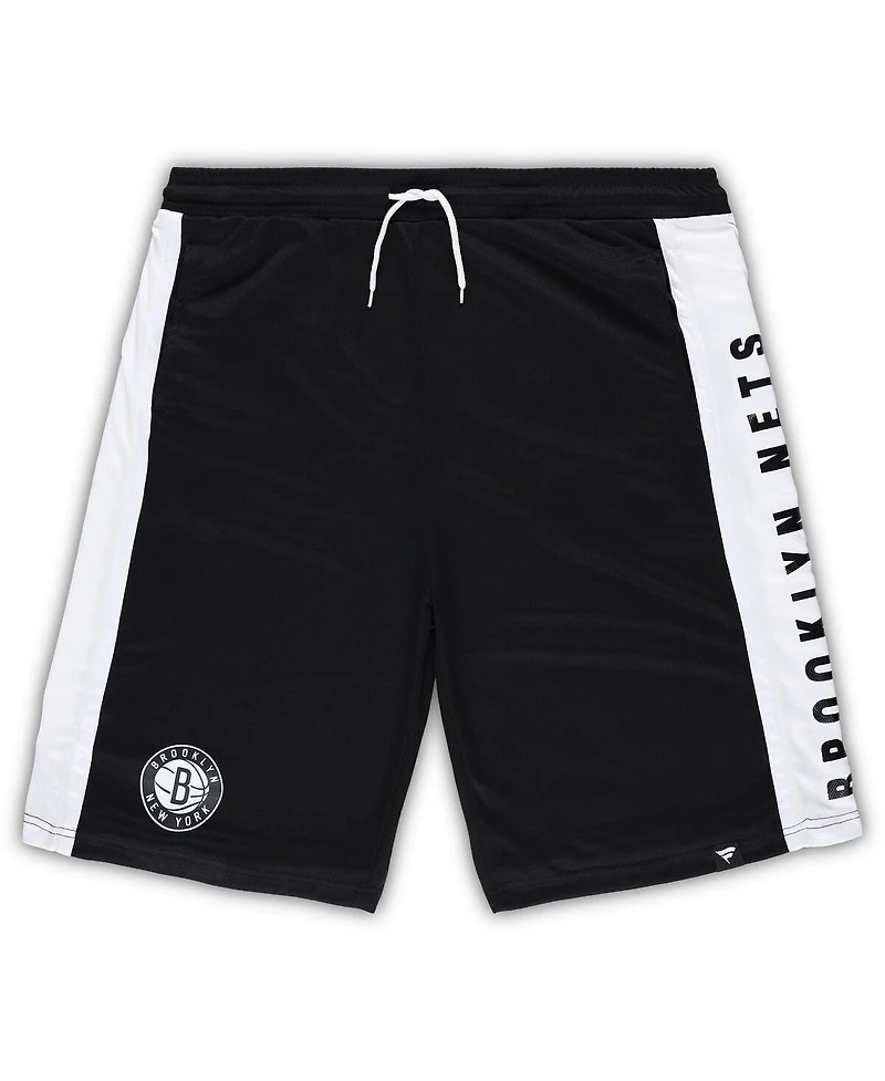 Men's Fanatics Black Brooklyn Nets Big and Tall Referee Iconic Mesh Shorts