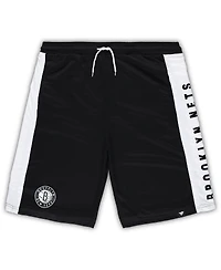Men's Fanatics Black Brooklyn Nets Big and Tall Referee Iconic Mesh Shorts