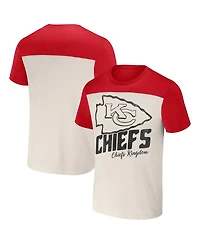 Men's Nfl X Darius Rucker Collection by Fanatics Cream Kansas City Chiefs Colorblocked T-shirt