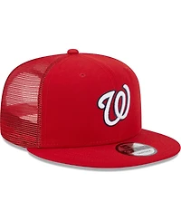 Men's New Era Red Washington Nationals Team Color Trucker 9FIFTY Snapback Hat