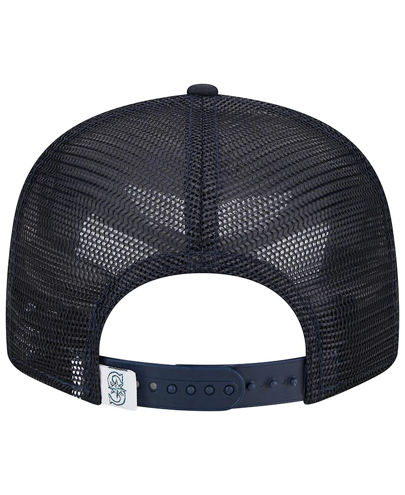 Men's New Era Navy Seattle Mariners Team Color Trucker 9FIFTY Snapback Hat