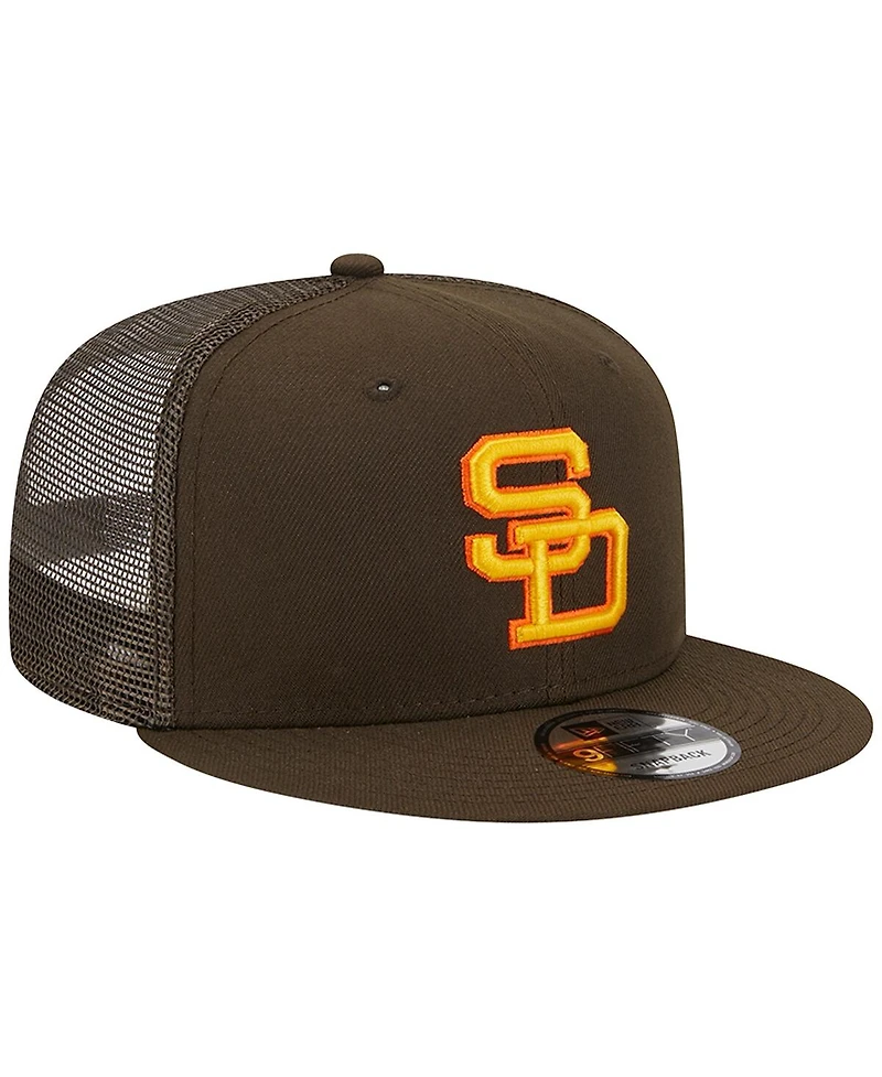 Men's New Era Brown San Diego Padres Cooperstown Collection Team Color Trucker 9FIFTY Snapback Hat