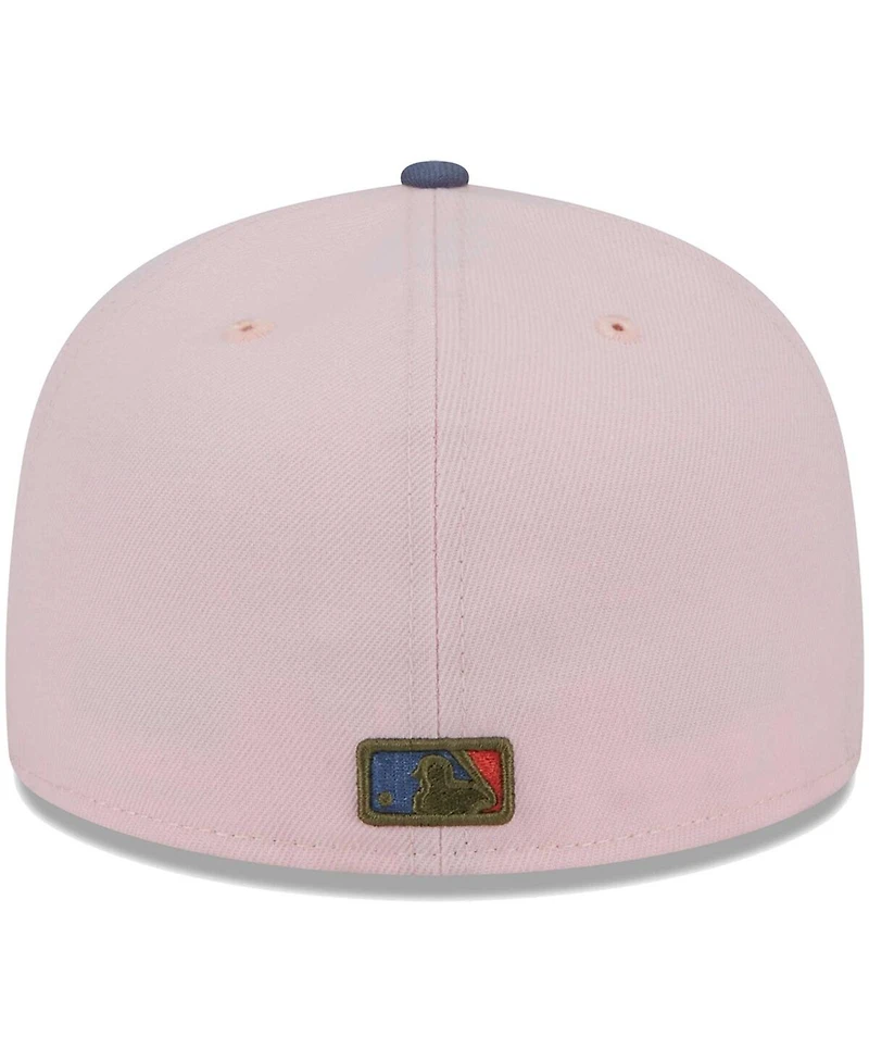 Men's New Era Pink, Blue Los Angeles Dodgers Olive Undervisor 59FIFTY Fitted Hat
