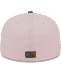 Men's New Era Pink, Blue Los Angeles Dodgers Olive Undervisor 59FIFTY Fitted Hat