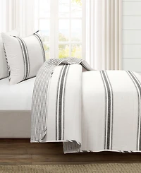 Lush Decor Farmhouse Stripe Reversible Cotton 2-Piece Quilt, Twin/Twin Xl
