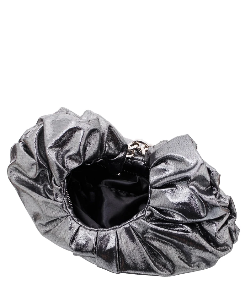Nina Ruched Metallic Hobo