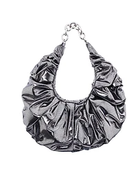 Nina Ruched Metallic Hobo