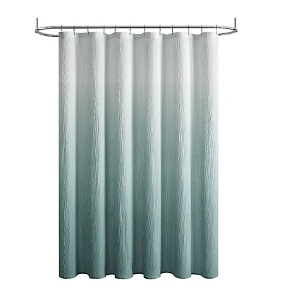 Kate Aurora Spa Essential Aqua Crushed Ombre Fabric Shower Curtain - 72 in. W x 72 in. L