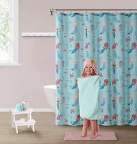 Kate Aurora Kate Aurora Complete 5 Piece Juvi Mermaid Themed Fabric Shower Curtain Bathroom Set