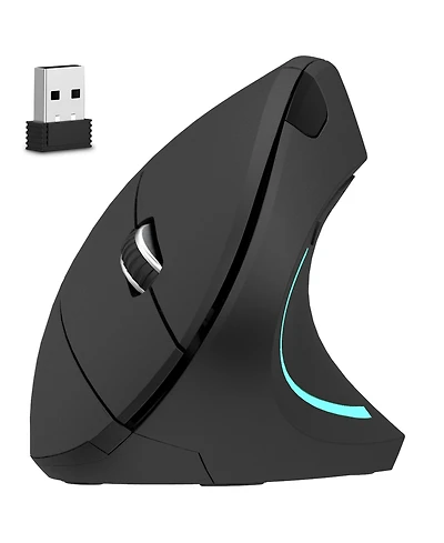 Delton S12 Ergonomic Wireless Vertical Mouse (Black) (DMERG12-wb)