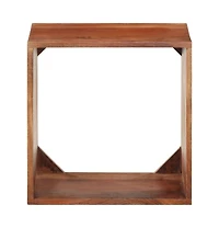 Wall Shelf 15.7"x11.8"x15.7" Solid Acacia Wood