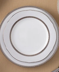 Noritake Charlotta Platinum 4 Piece 9'' Scalloped Accent Plates Set, Service for 4