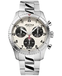 Alpina Men's Swiss Chronograph Startimer Stainless Steel Strap Bracelet Watch 41mm