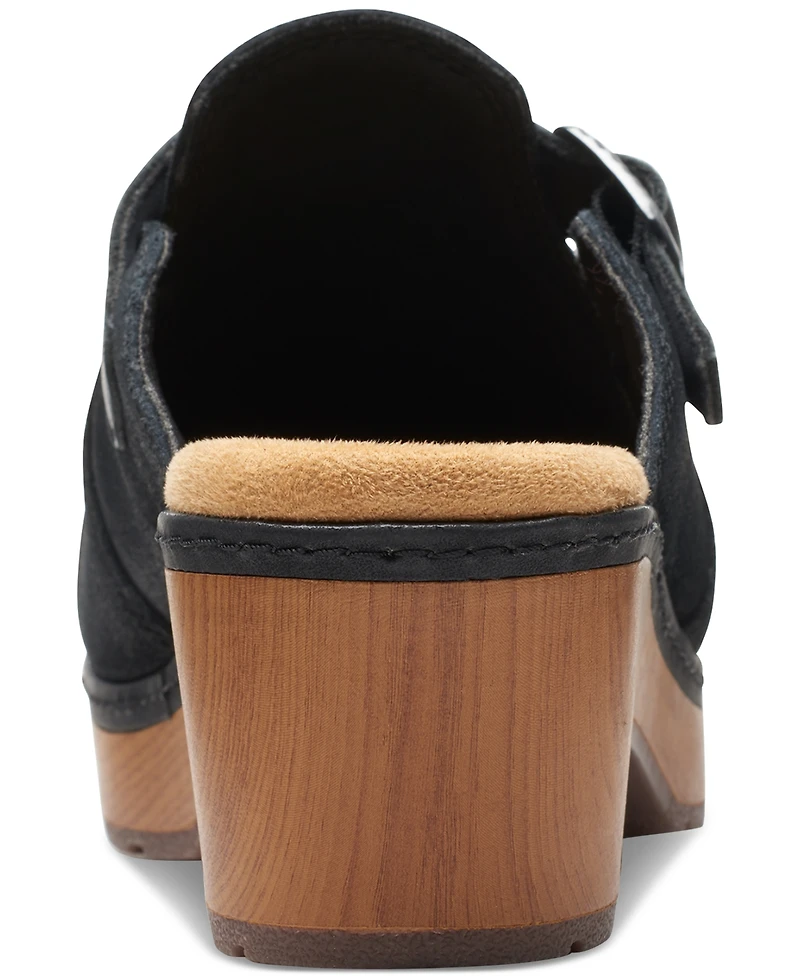 Clarks Women's Paizlee Nora Slip-On Buckled Platform Clogs
