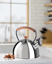Oggi 2.5 Litre Whistling Tea Kettle with Wood Handle