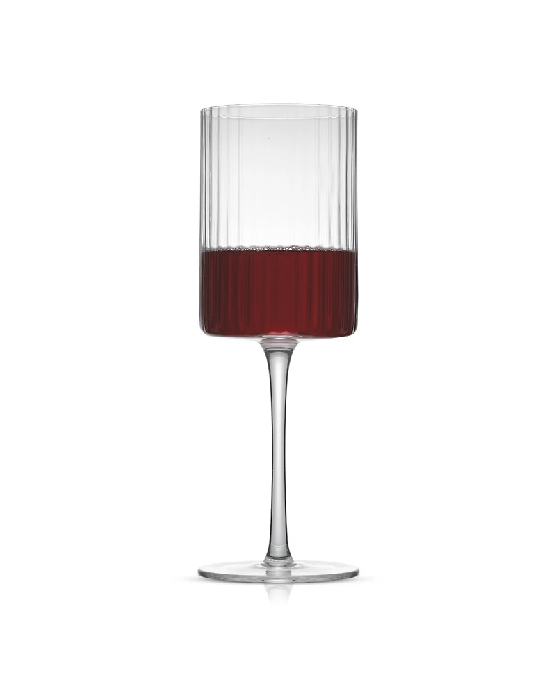 JoyJolt Elle Fluted Red Wine Glasses, Set of 2
