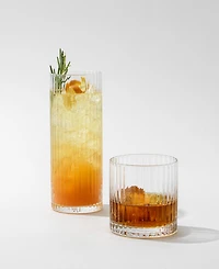 JoyJolt Elle Fluted Double Old Fashioned Glasses, Set of 2