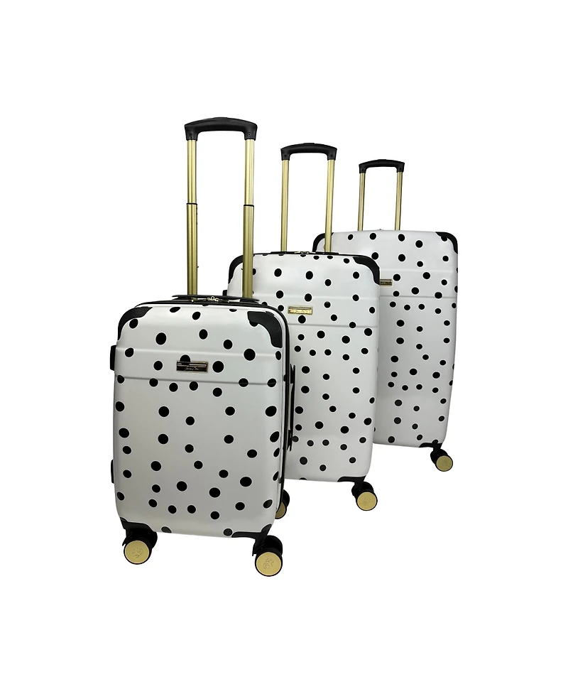 Jenni Chan Polka Dot 3-Piece Hardside Spinner Set