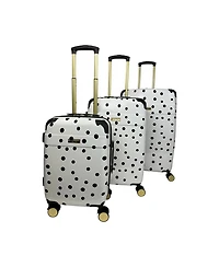 Jenni Chan Polka Dot 3-Piece Hardside Spinner Set