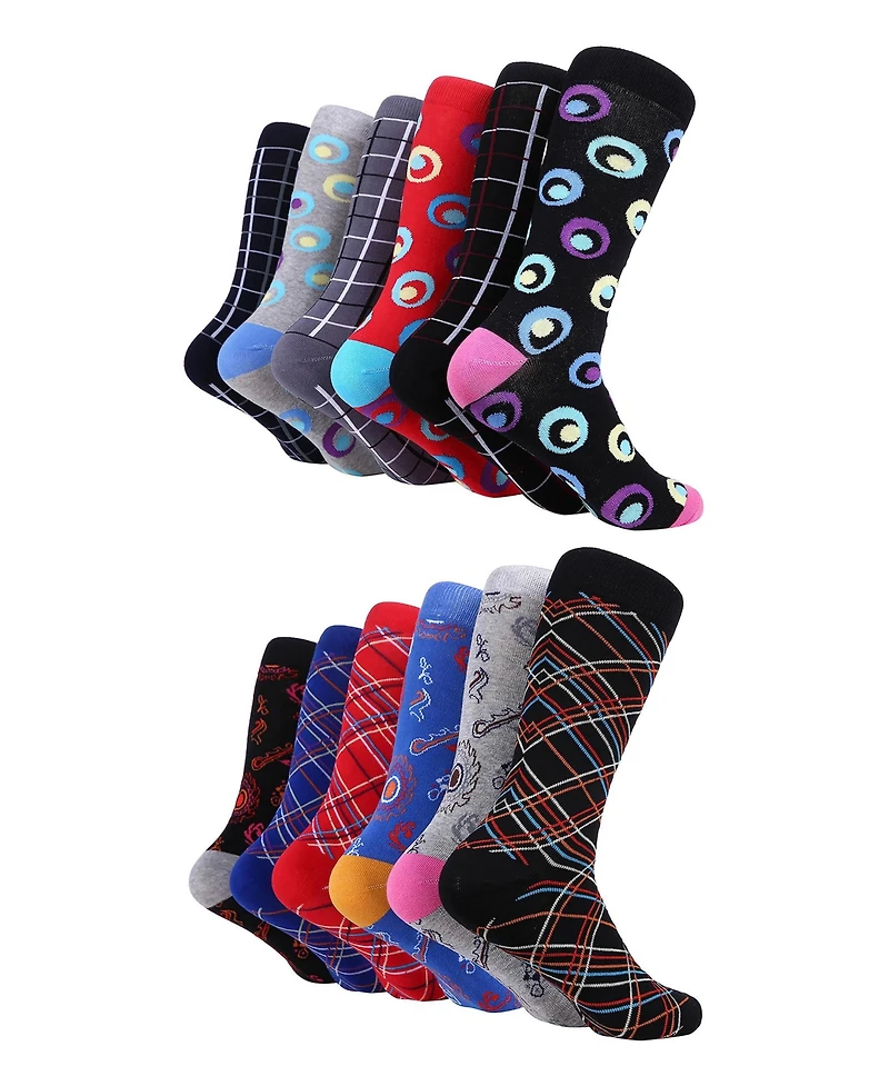 Mio Marino Men's Zippy Spry Fun Dress Socks 12 Pack