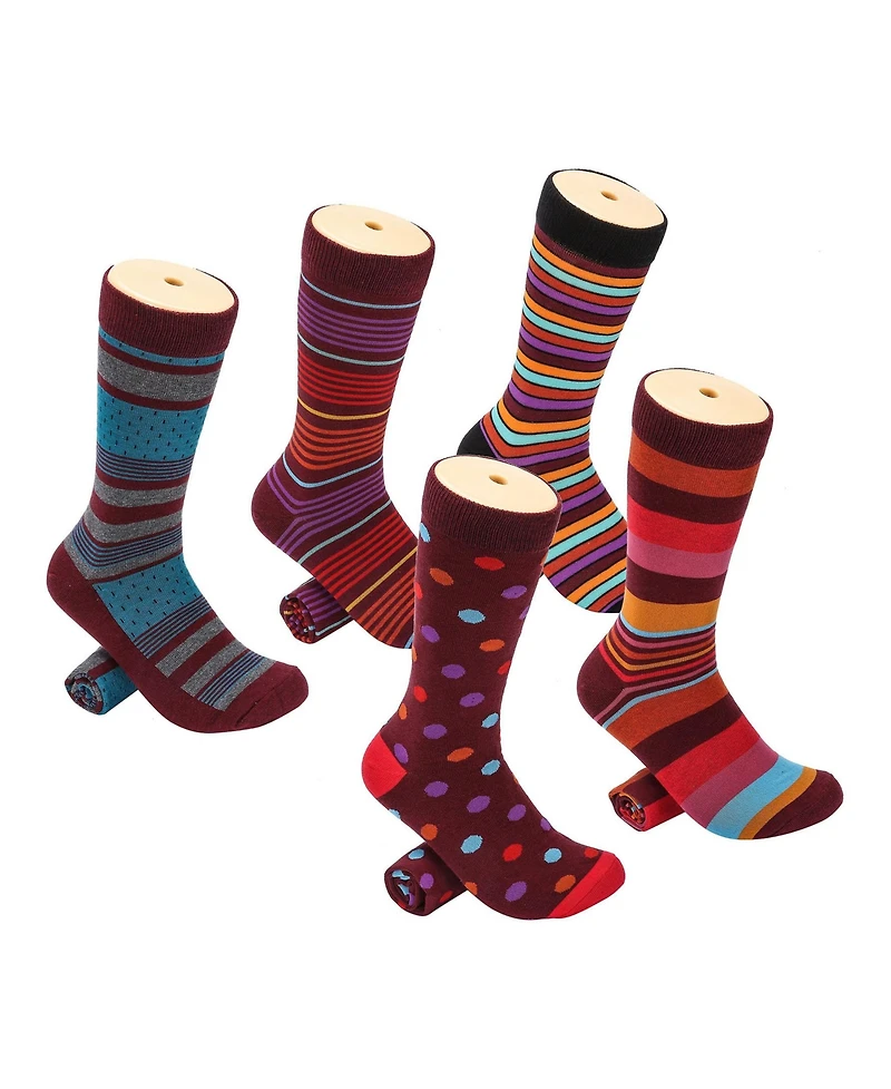 Men's Morning Maroon Crew Socks 5 Pack