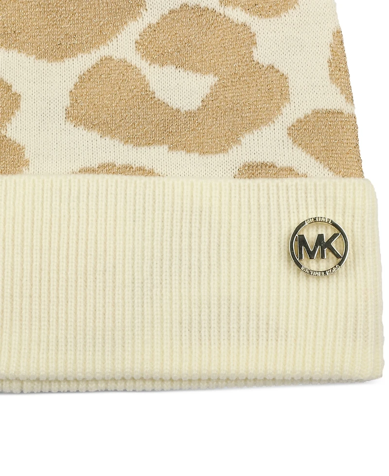 Michael Michael Kors Women's Metallic Leopard-Print Beanie