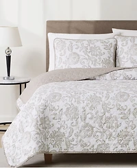 Cannon Sylvana Jacobean Floral 3-Piece Quilt Set, King