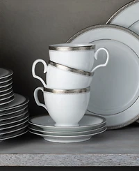 Noritake Charlotta Platinum 4 Piece 6" Saucers Set, Service for 4