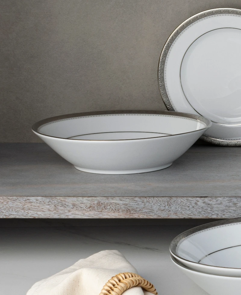Noritake Charlotta Platinum 4 Piece 7.5" Soup Bowls Set, 12 oz, Service for 4