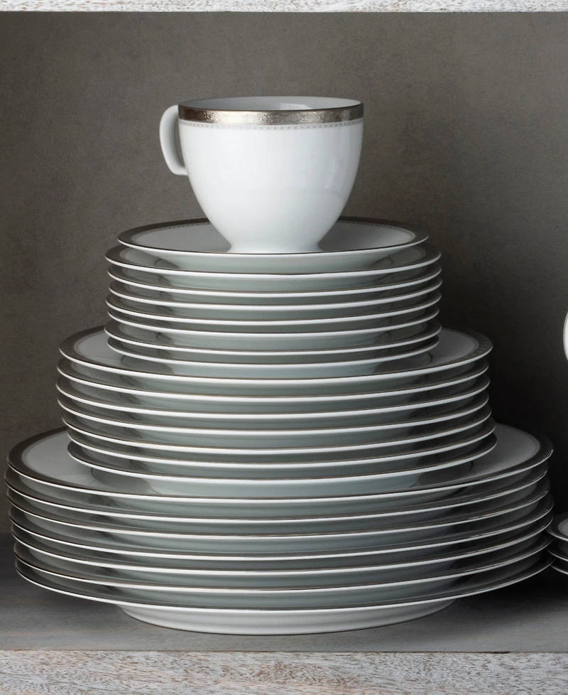 Noritake Charlotta Platinum 60 Piece Dinnerware Set, Service for 12