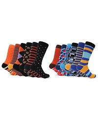 Mio Marino Men's Fresh Modern Fun Dress Socks 12 Pack