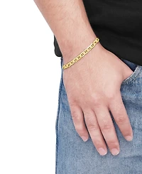 Men's Italian Silver Polished Mariner Link Chain Bracelet