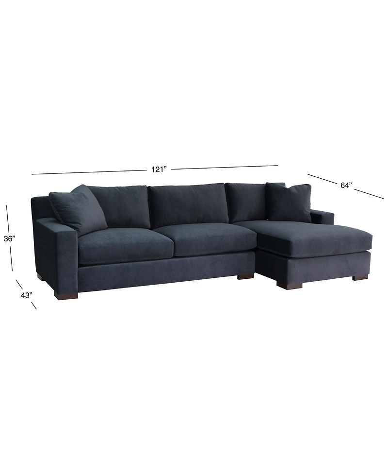 Marristin 121" 2-Pc. Fabric Chaise Sectional, Created for Macy's