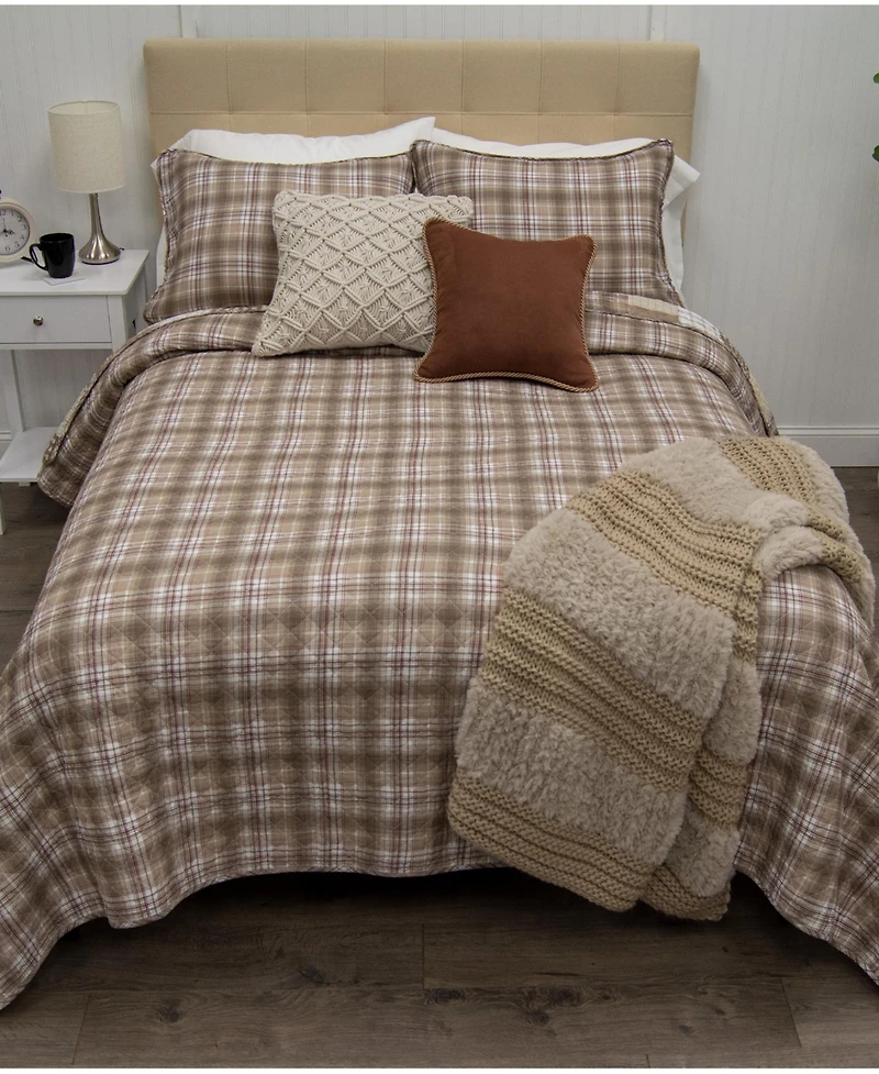 Donna Sharp Highland Plaid Reversible 3-Piece Quilt Set, King