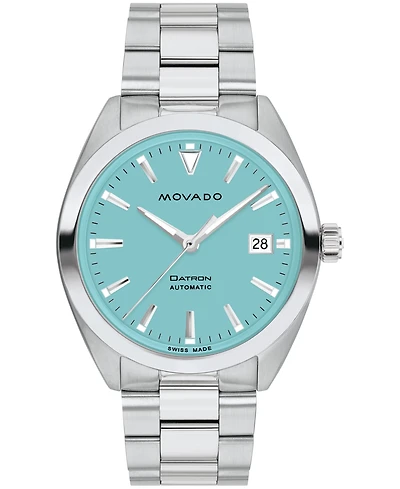 Movado Men's Datron Swiss Auto Silver Tone Stainless Steel Watch 40mm