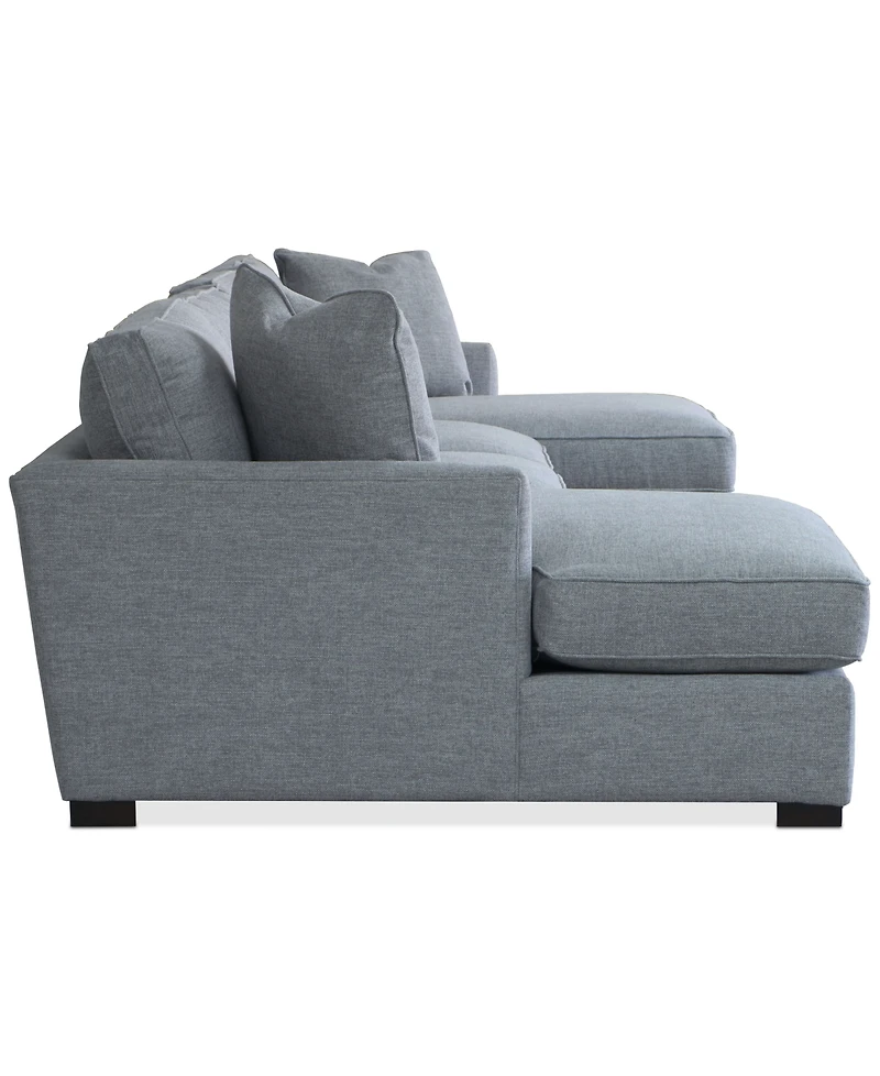 Nightford 146" 3-Pc. Fabric Double Chaise Sectional, Created for Macy's