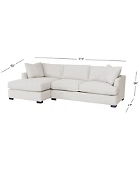 Nightford 111" 2-Pc. Fabric Chaise Sectional, Created for Macy's