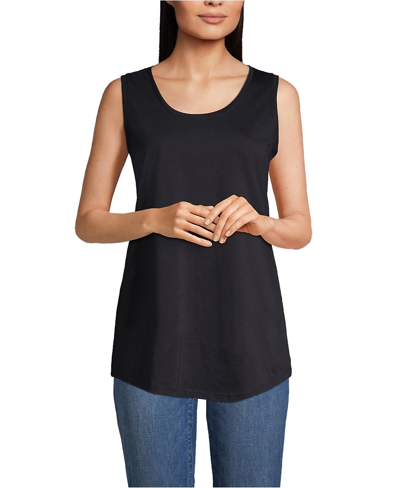 Lands' End Women's Supima Cotton Tunic Tank Top